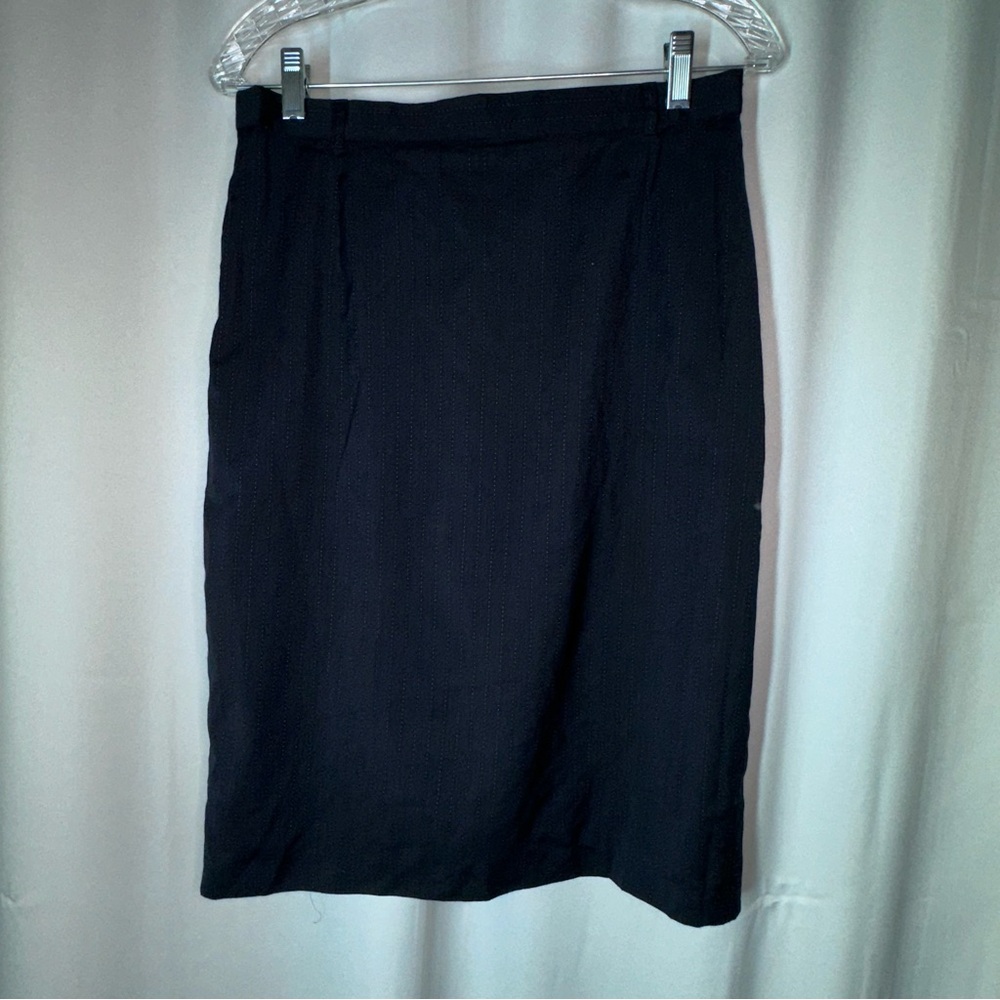 ESCADA MARGARETHA LEY Classic Wool Pencil Skirt EU 42/US 10 Black Office‎ **READ